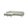 LANDSKRONA - 4-seat sofa with chaise longues, Gunnared light green/metal