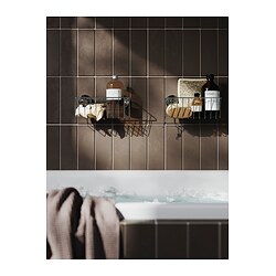 KROKFJORDEN - Basket with suction cup, zinc plated, 24x11 cm