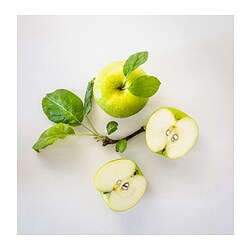 LÖVSKOGSLUND - Scented candle in glass, apple/light yellow, 12 hr