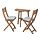 ASKHOLMEN - table f wall+2 fold chairs, outdoor, dark brown/Klösan blue, 70x44 cm | IKEA Indonesia - PE923484_S1