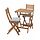 ASKHOLMEN - table+2 folding chairs, outdoor, dark brown/Klösan blue, 60x62 cm | IKEA Indonesia - PE923505_S1