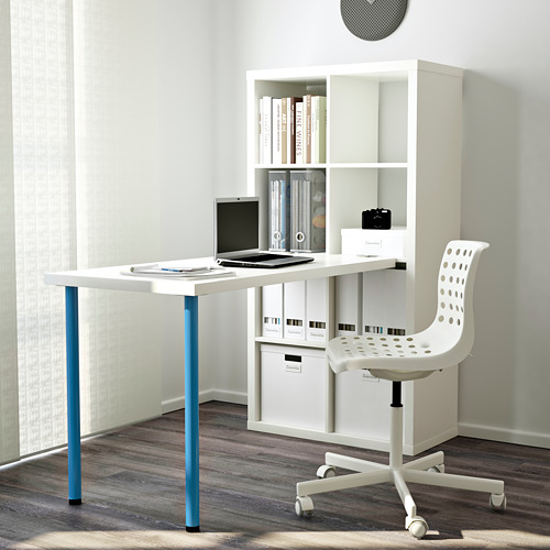 KALLAX desk combination, white/blue | IKEA Indonesia