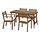 ASKHOLMEN - table+4 chairs w armrests, outdoor, dark brown/Kuddarna beige, 143x75 cm | IKEA Indonesia - PE923552_S1