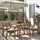 ASKHOLMEN - table+4 chairs w armrests, outdoor, dark brown/Kuddarna beige, 143x75 cm | IKEA Indonesia - PE923553_S1