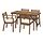 ASKHOLMEN - table+4 chairs w armrests, outdoor, dark brown/Frösön/Duvholmen beige, 143x75 cm | IKEA Indonesia - PE923558_S1