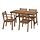 ASKHOLMEN - table+4 chairs w armrests, outdoor, dark brown, 143x75 cm | IKEA Indonesia - PE923562_S1