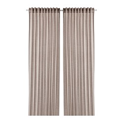 HANNALILL curtains, 1 pair, light brown, 145x250 cm | IKEA Indonesia