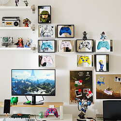 YXSTABY - Kotak tampilan pengontrol game, hitam, 22x12x16 cm
