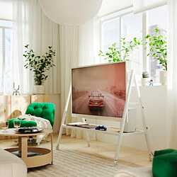 YXSTABY - Gaming tv stand on castors, white