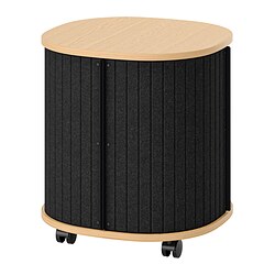 YXSTABY - Gaming side table on castors, oak veneer/grey