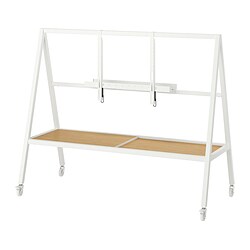YXSTABY - Gaming tv stand on castors, white