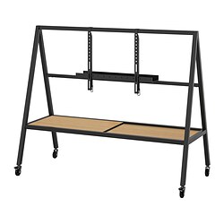 YXSTABY - Gaming tv stand on castors, black