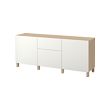 BESTÅ - Storage combination with drawers, white stained oak effect/Lappviken white, 180x42x74 cm