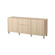 BESTÅ - Storage combination with drawers, white stained oak effect/Lappviken/Stubbarp white stained oak effect, 180x42x74 cm