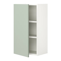 ENHET - Wall cb w 2 shlvs/door, white/pale grey-green, 40x32x75 cm