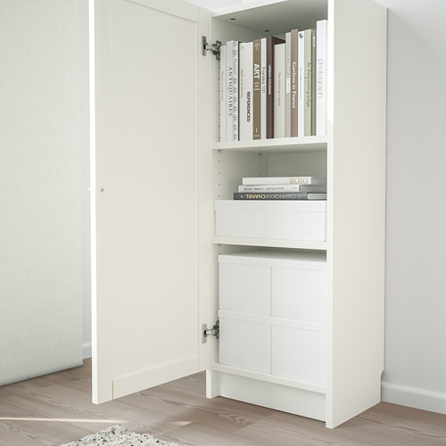 BILLY/OXBERG lemari buku dg pintu