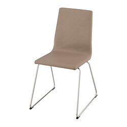 LILLÅNÄS - Chair, chrome-plated/Grann beige