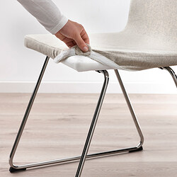 LILLÅNÄS - Chair, chrome-plated/Gunnared beige