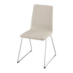 LILLÅNÄS - Chair, chrome-plated/Gunnared beige