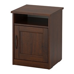 SONGESAND - Meja samping tempat tidur, cokelat, 42x40 cm