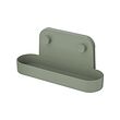 ÖBONÄS - Wall shelf with suction cup, grey-green, 28 cm