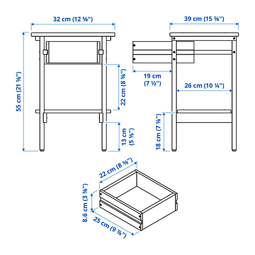 KRONÖREN perabot kamar tidur, set isi 3