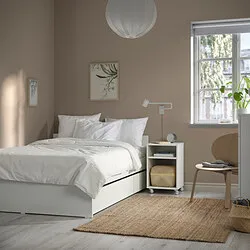 VIHALS - Rangka tempat tidur + 2 boks, putih/Luröy, 120x200 cm