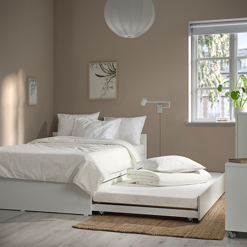 VIHALS bed frame with 1 trundle bed