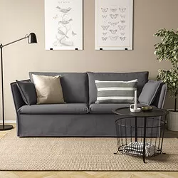 BACKSÄLEN - Sofa 3 dudukan, Hallarp abu-abu