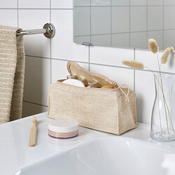 BOLLÖSUND - Toiletry bag, beige