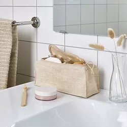 BOLLÖSUND - Toiletry bag, beige