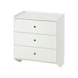 RACKNÄS - Chest of 3 drawers, white/wall mounted, 69x78 cm