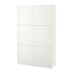 BESTÅ - Kombinasi penyimpanan dengan pintu, putih/Lappviken putih, 120x42x193 cm