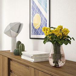 PÅSKÖTRÄD - Vase, glass/light brown, 20 cm