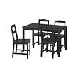 HÄGERNÄS - Table and 4 chairs, black stained pine