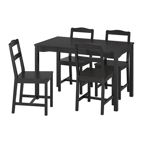 HÄGERNÄS table and 4 chairs, black stained pine | IKEA Indonesia