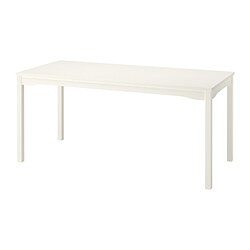 HAUGA - Meja, putih/veneer kayu birch, 168x74 cm