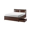 SONGESAND - Bed frame with 2 storage boxes, brown/Luröy, 180x200 cm