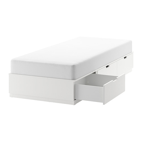 NORDLI rangka tempat tidur dg penyimpanan