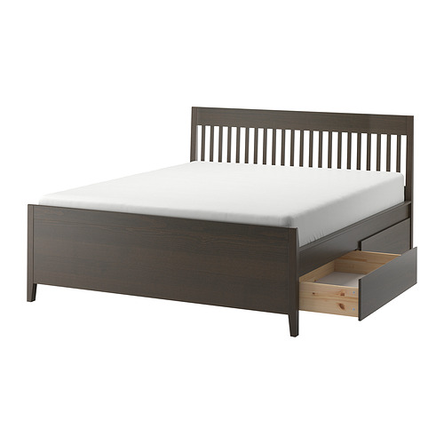 IDANÄS bed frame with storage