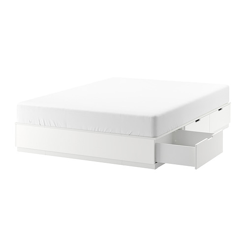 NORDLI rangka tempat tidur dg penyimpanan