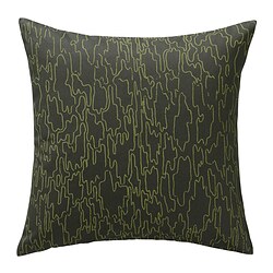 FRÖDD - Cushion cover, green/embroidery, 50x50 cm