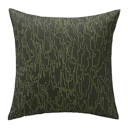 FRÖDD - Sarung bantal kursi, hijau/sulaman, 50x50 cm