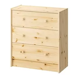 RAST - Lemari 3 laci, kayu pinus, 62x70 cm