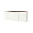 BESTÅ - Wall-mounted cabinet combination, white Förvaltare/white walnut effect, 180x42x65 cm