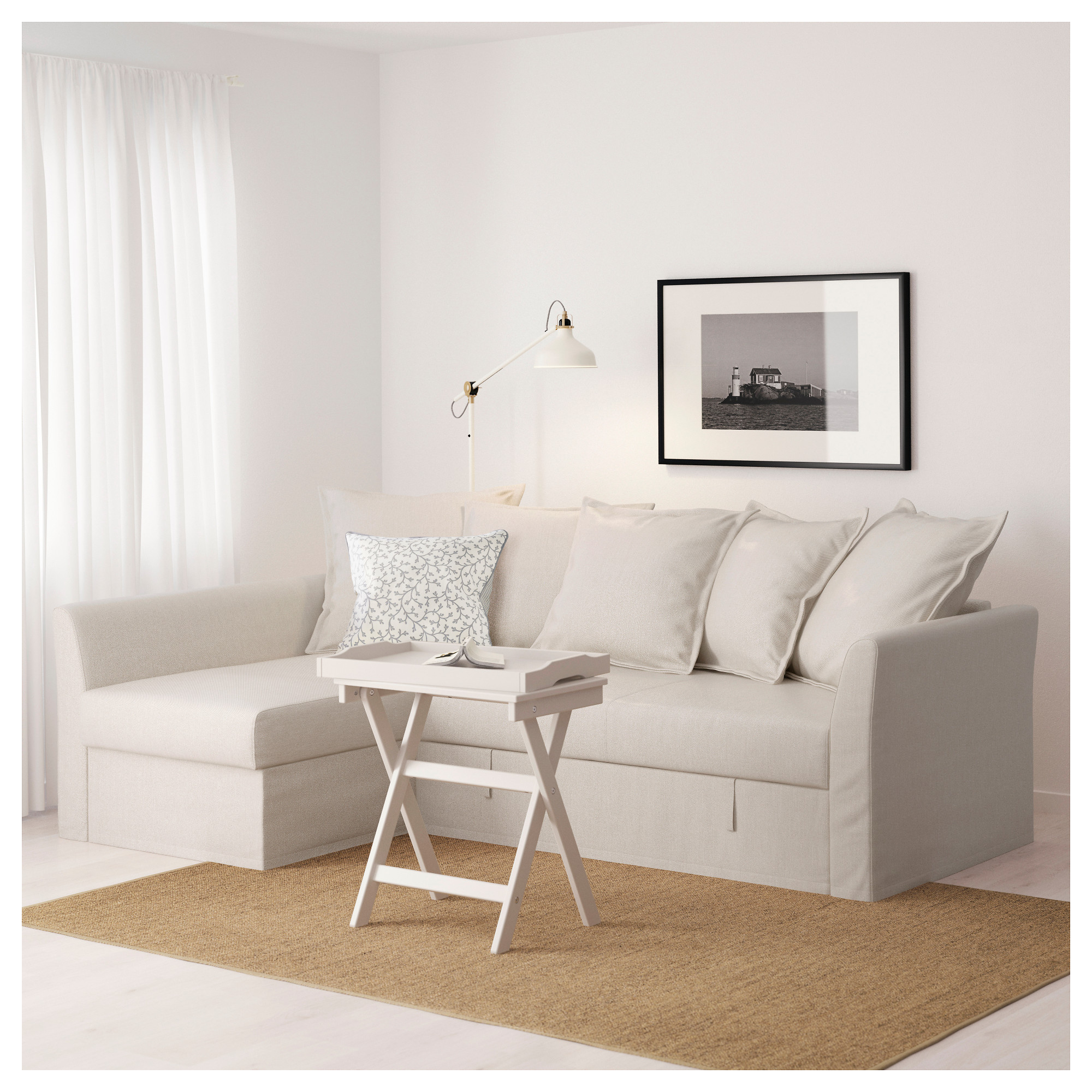 HOLMSUND corner sofabed, Nordvalla beige IKEA Indonesia