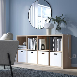 KALLAX - Shelving unit, white stained oak effect, 77x147 cm