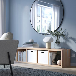 KALLAX - Shelving unit, white stained oak effect, 42x147 cm