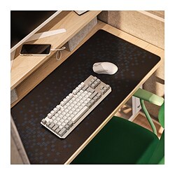 BRÄNNBOLL - Pad mouse game, hitam/berpola, 90x40 cm