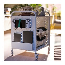 BRÄNNBOLL - Shelving unit on castors, white, 56x62 cm